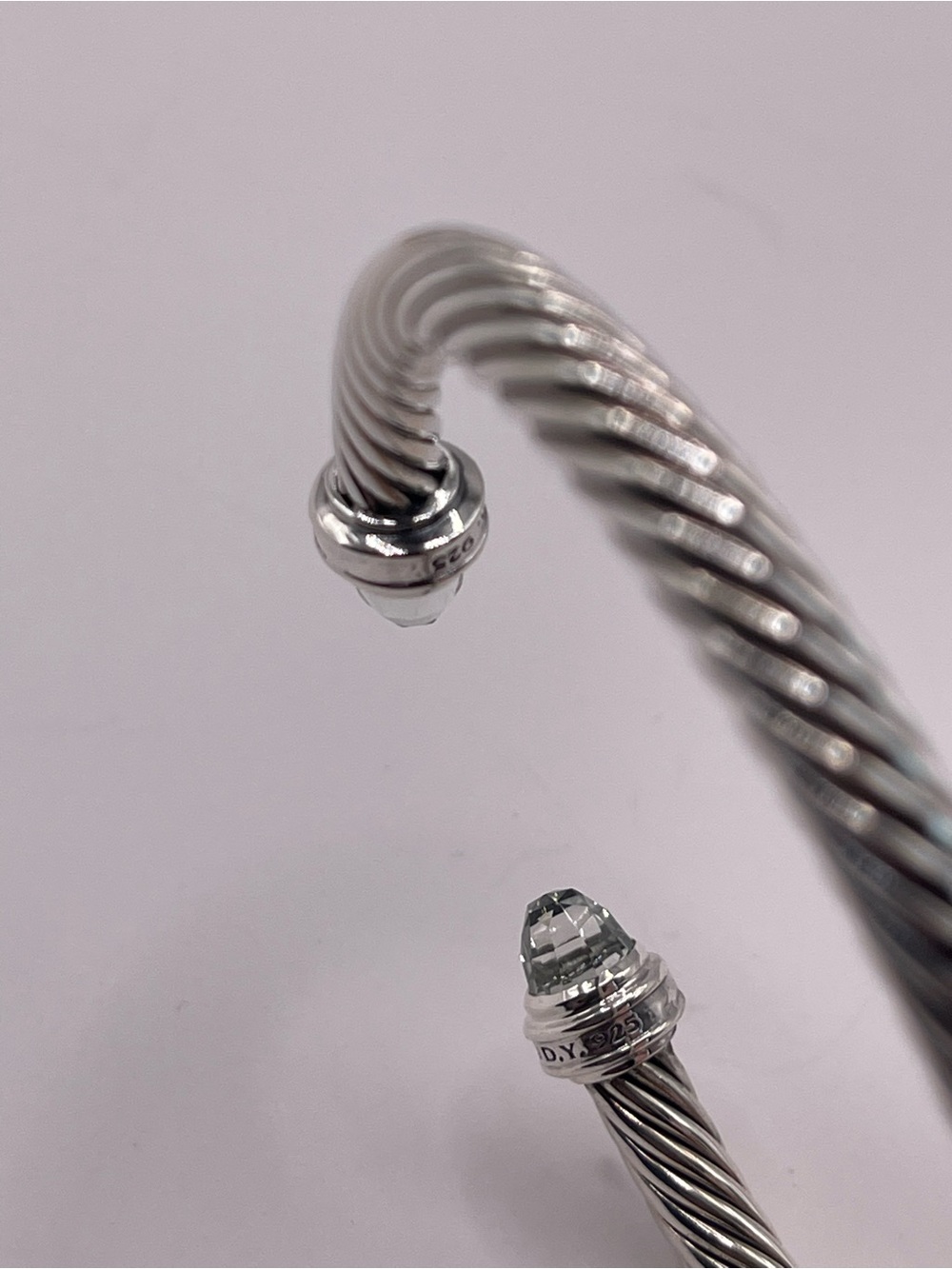 David Yurman Cable Classics 5mm Bracelet Prasiolite and Diamonds - Picture 4 of 11